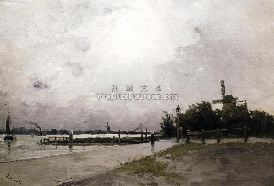 Windmill on the Coast, Holland - 弗兰克·博格斯